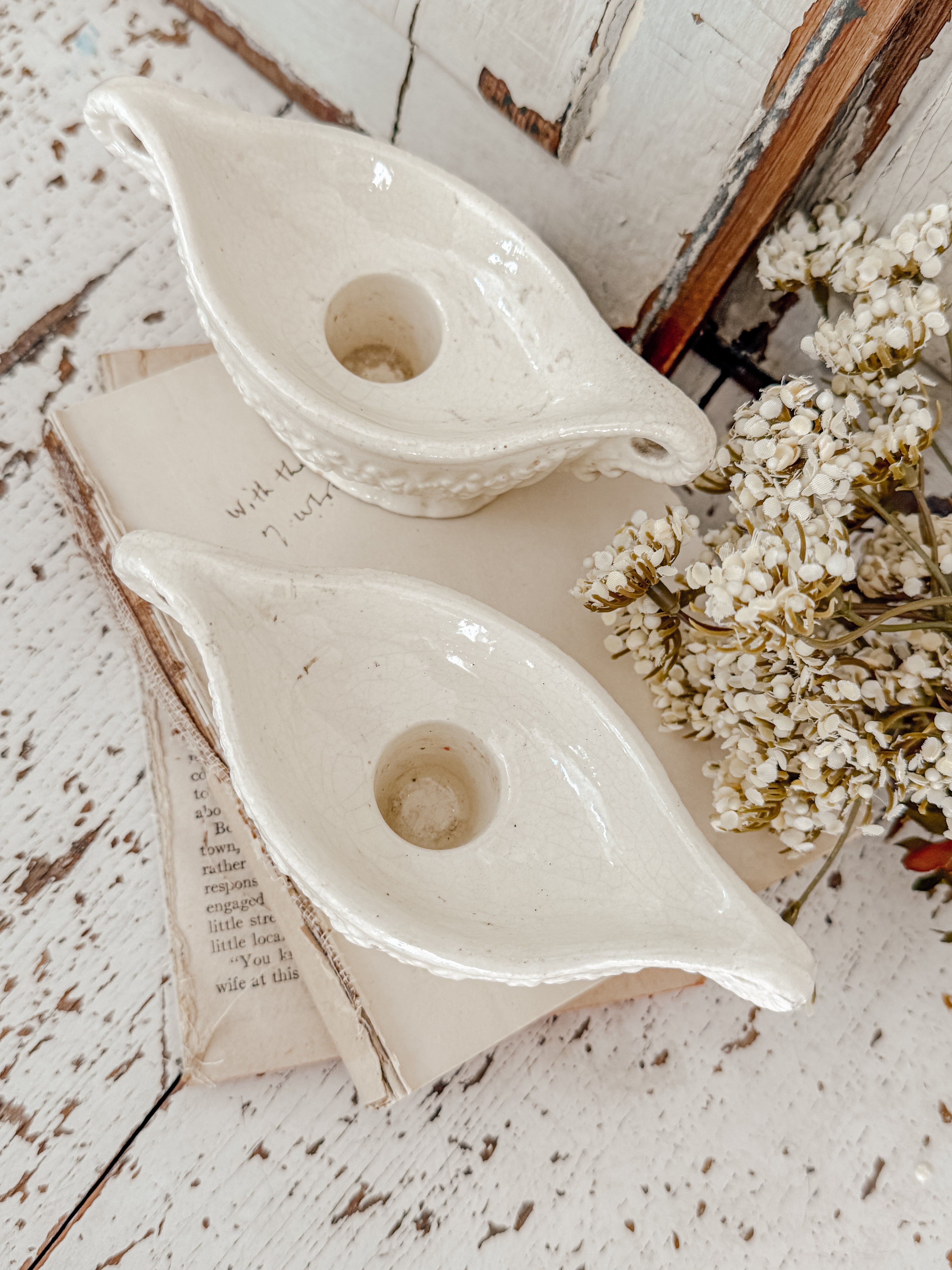 1960’s Vintage Chamberstick Candle Holders set of 2