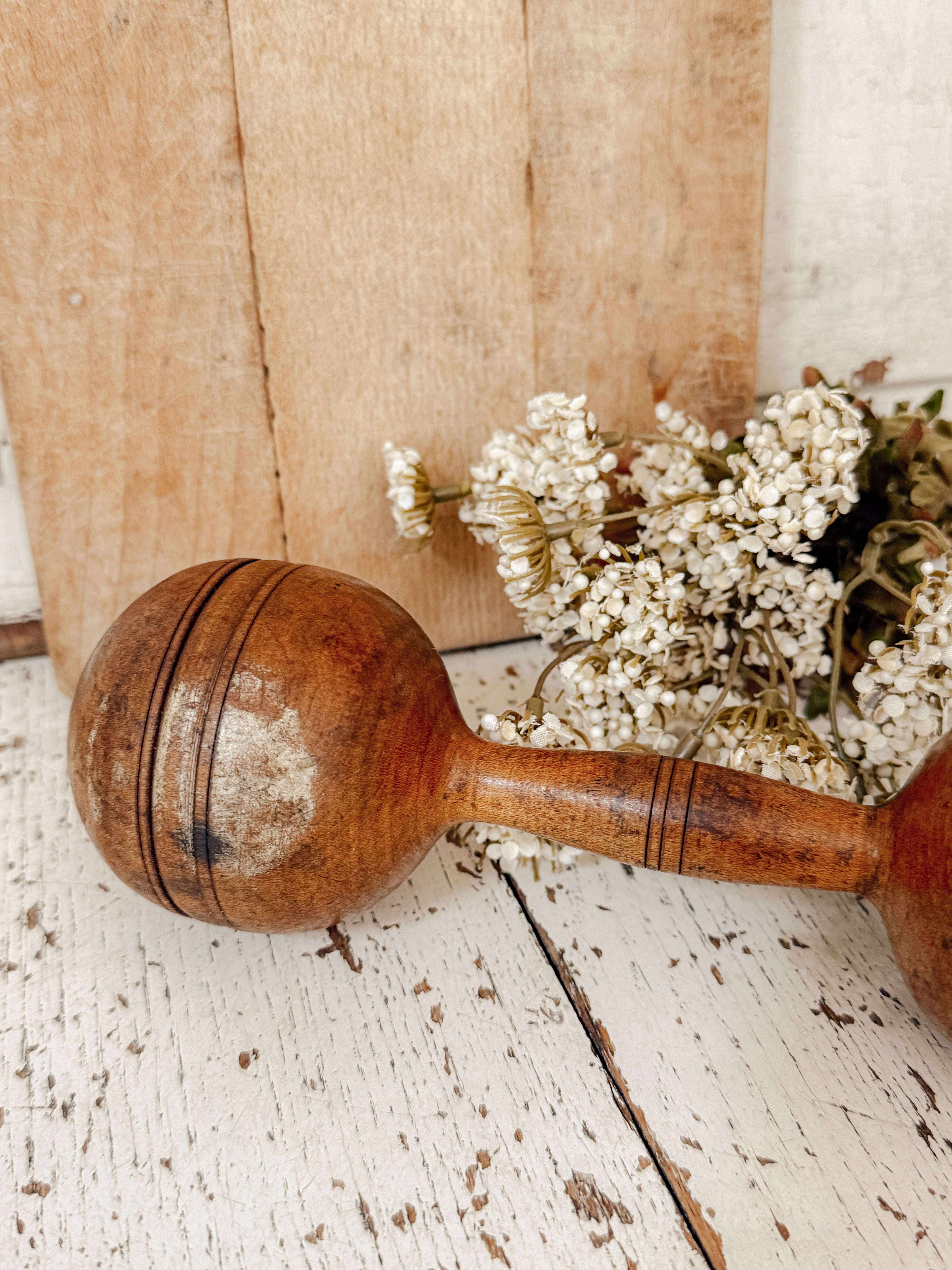 Late 1800’s wood dumbbell