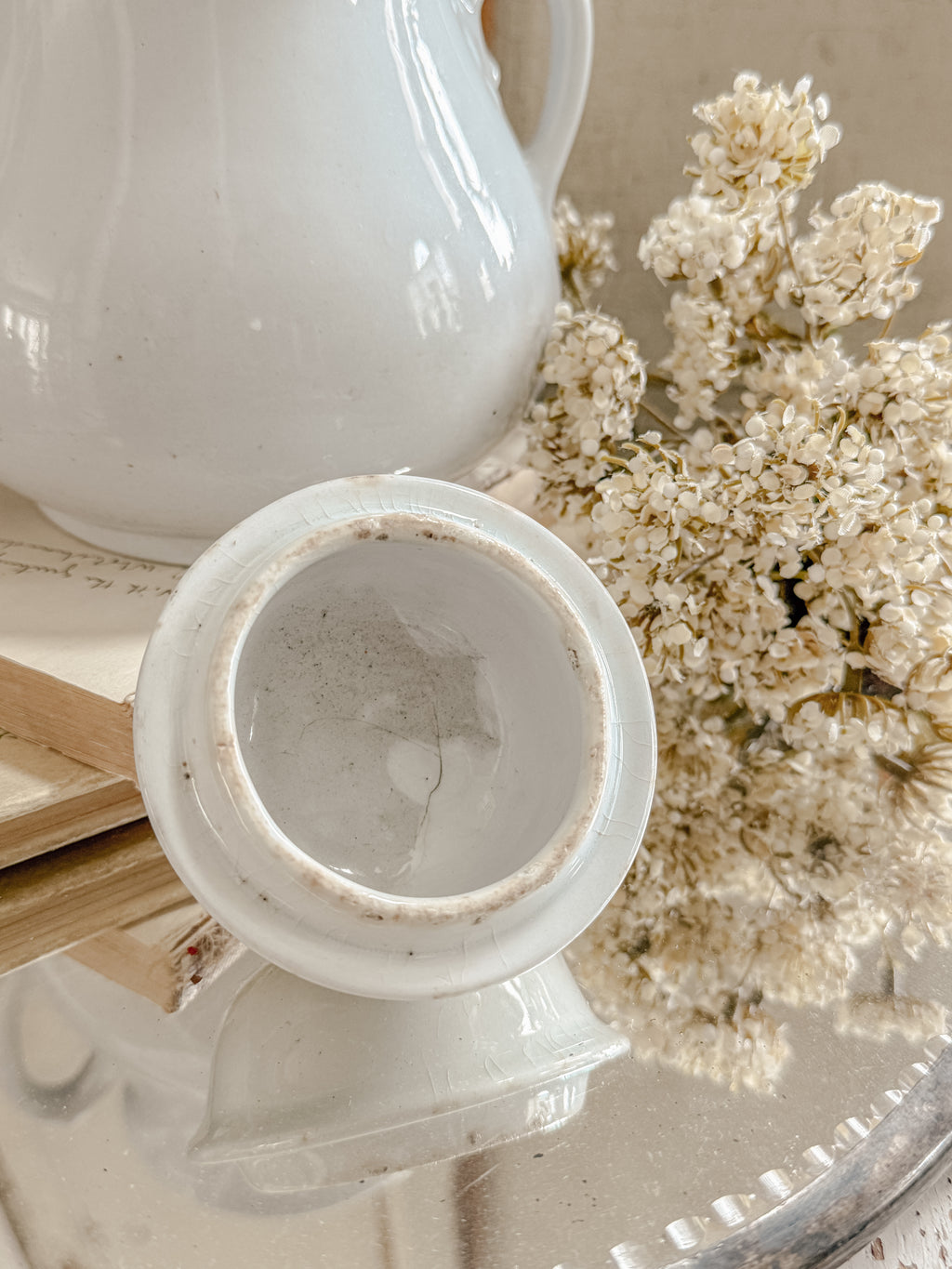 Vintage Ironstone Sugar Bowl w/Lid