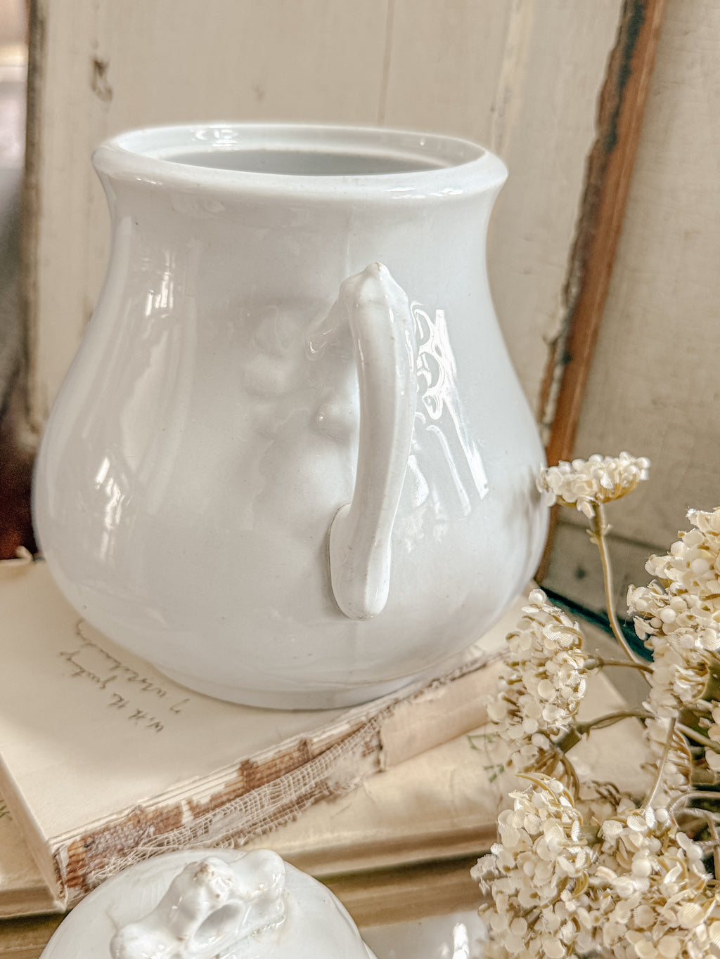 Vintage Ironstone Sugar Bowl w/Lid