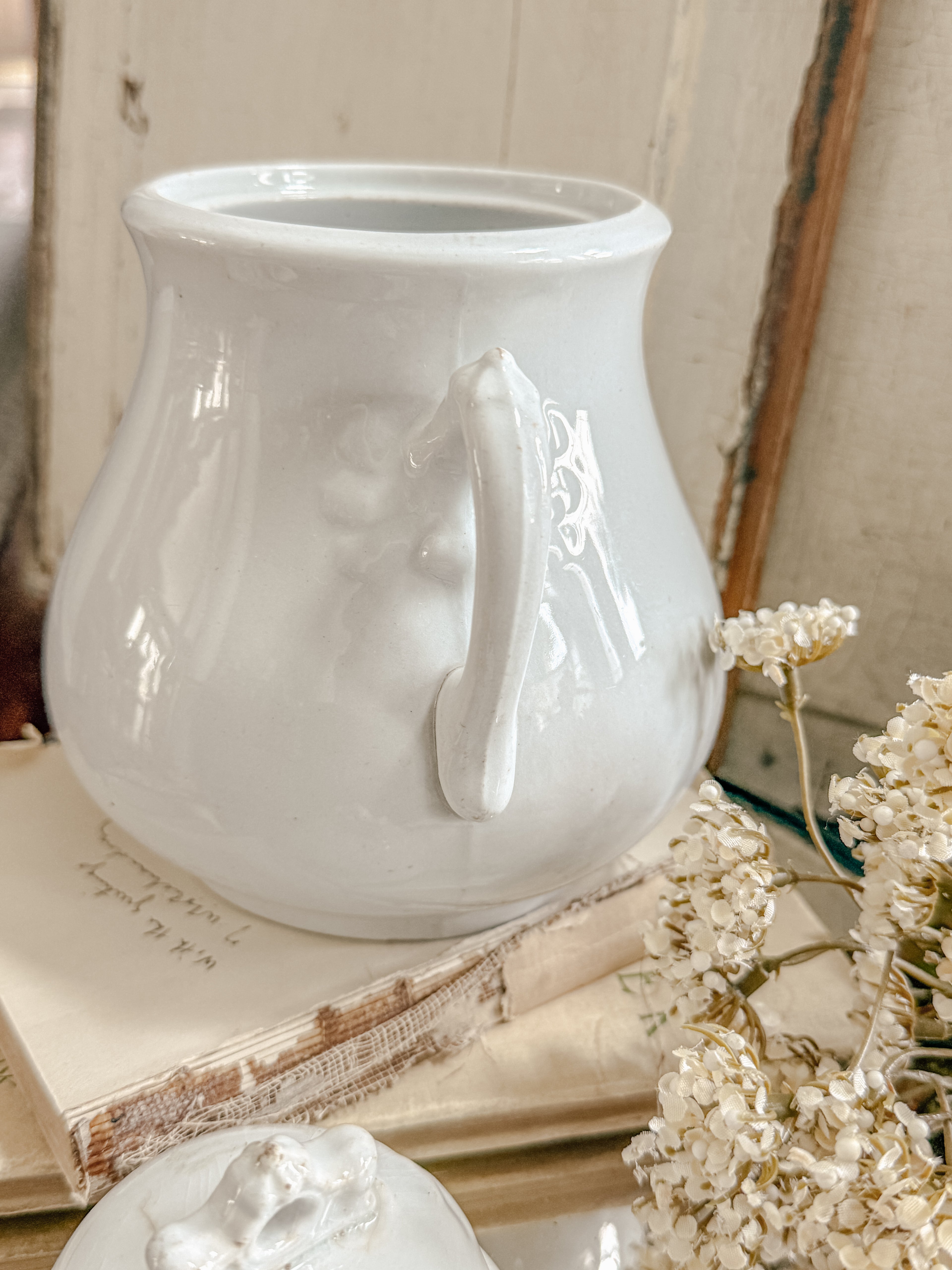 Vintage Ironstone Sugar Bowl w/Lid