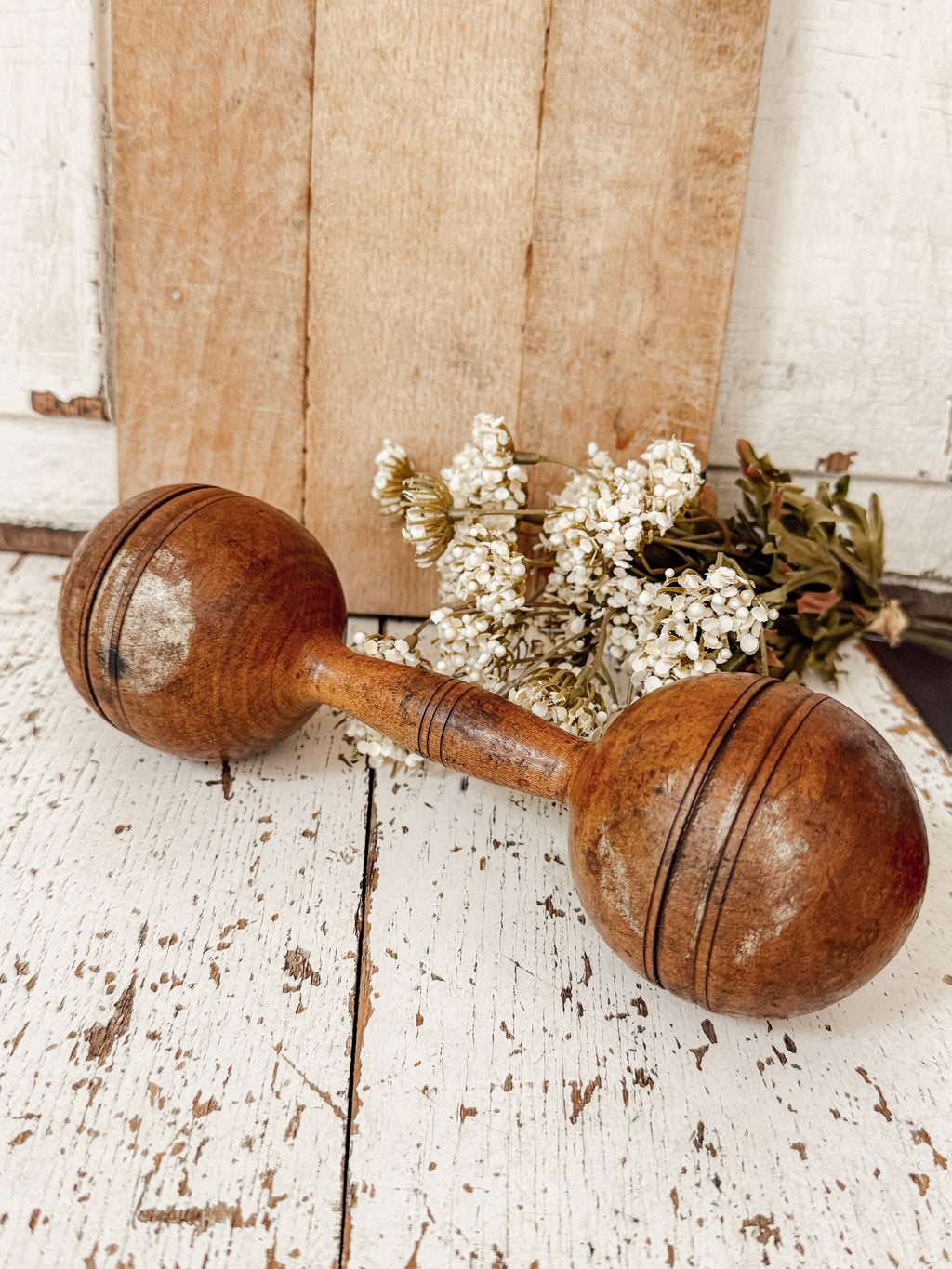 Late 1800’s wood dumbbell