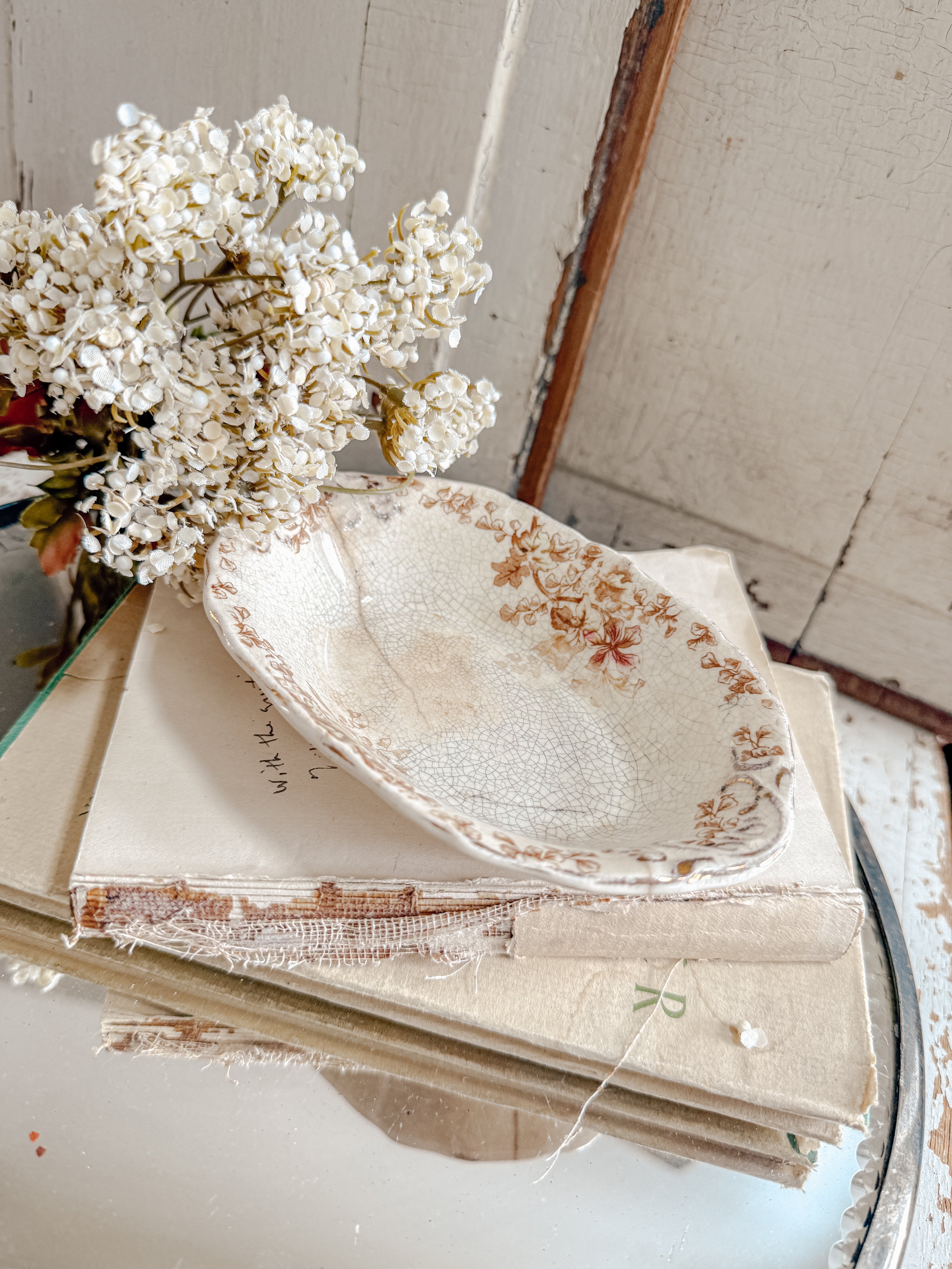 Late 1800’s ironstone Transferware butter dish