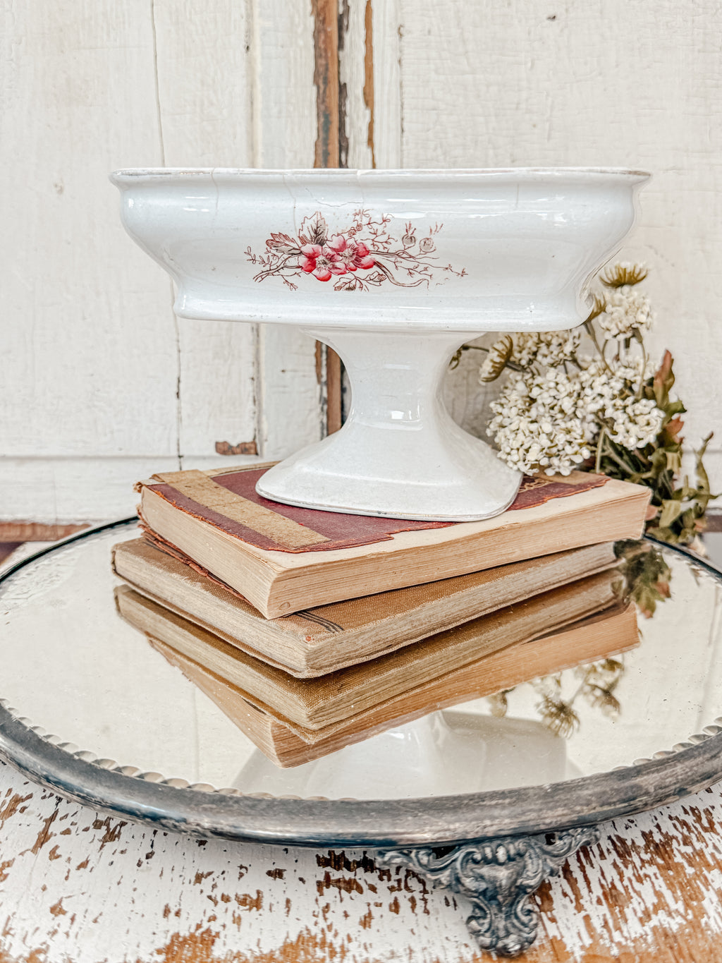 Taylor & Knowles Ironstone Footed Fruit Compote Bowl early 1900’s