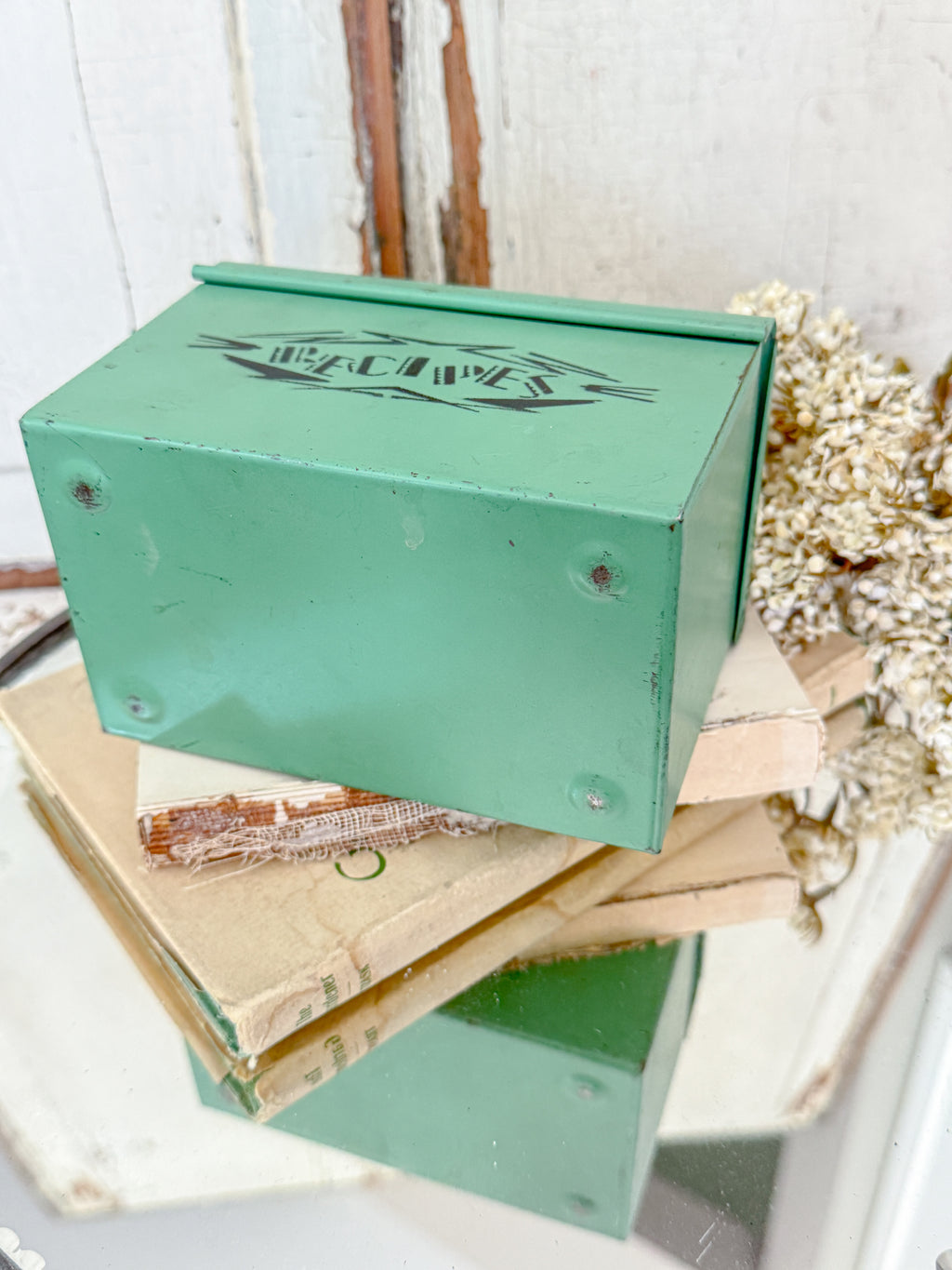 1930’s Jadeite green Monarch Food Chef recipe box