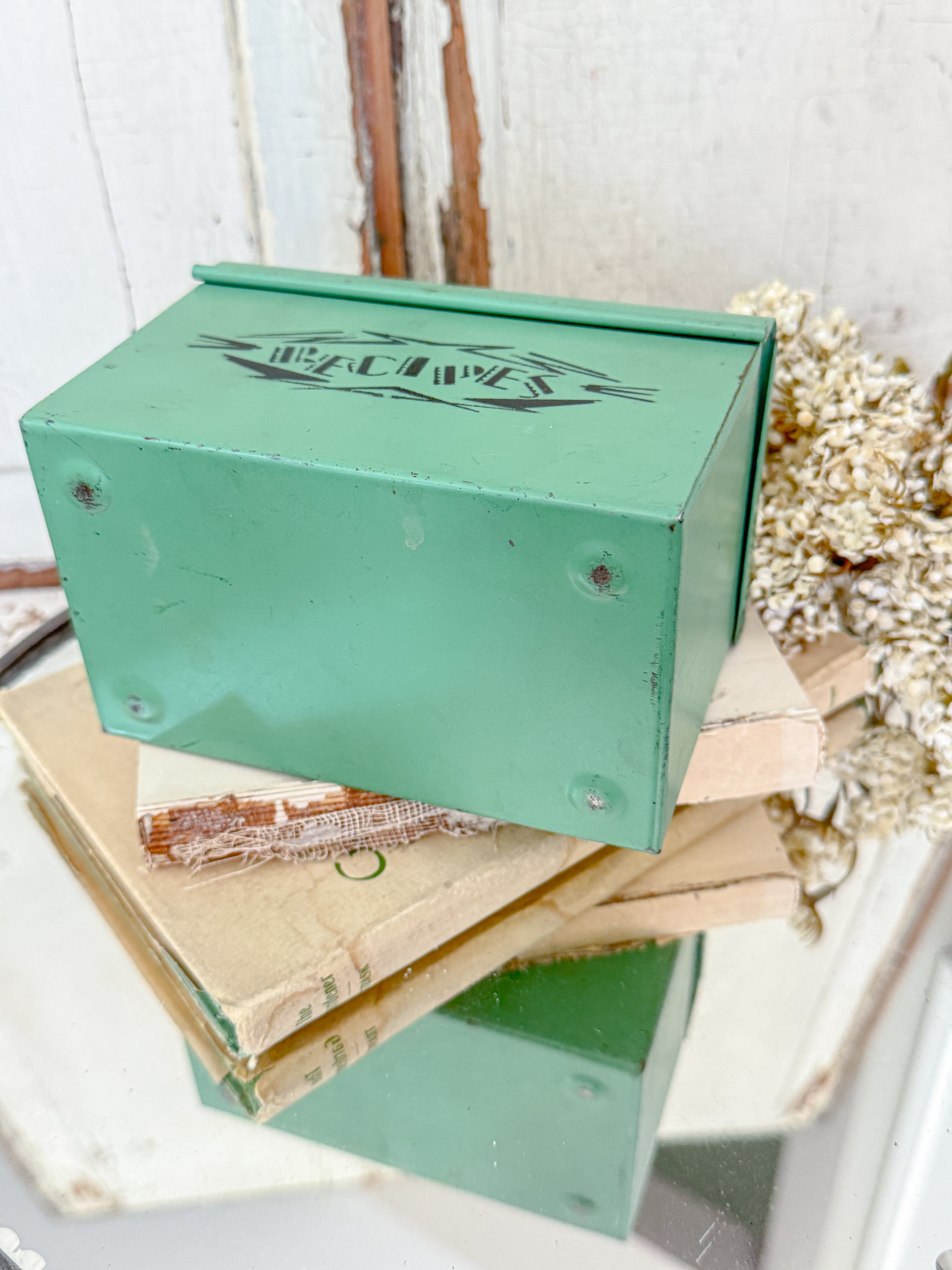 1930’s Jadeite green Monarch Food Chef recipe box
