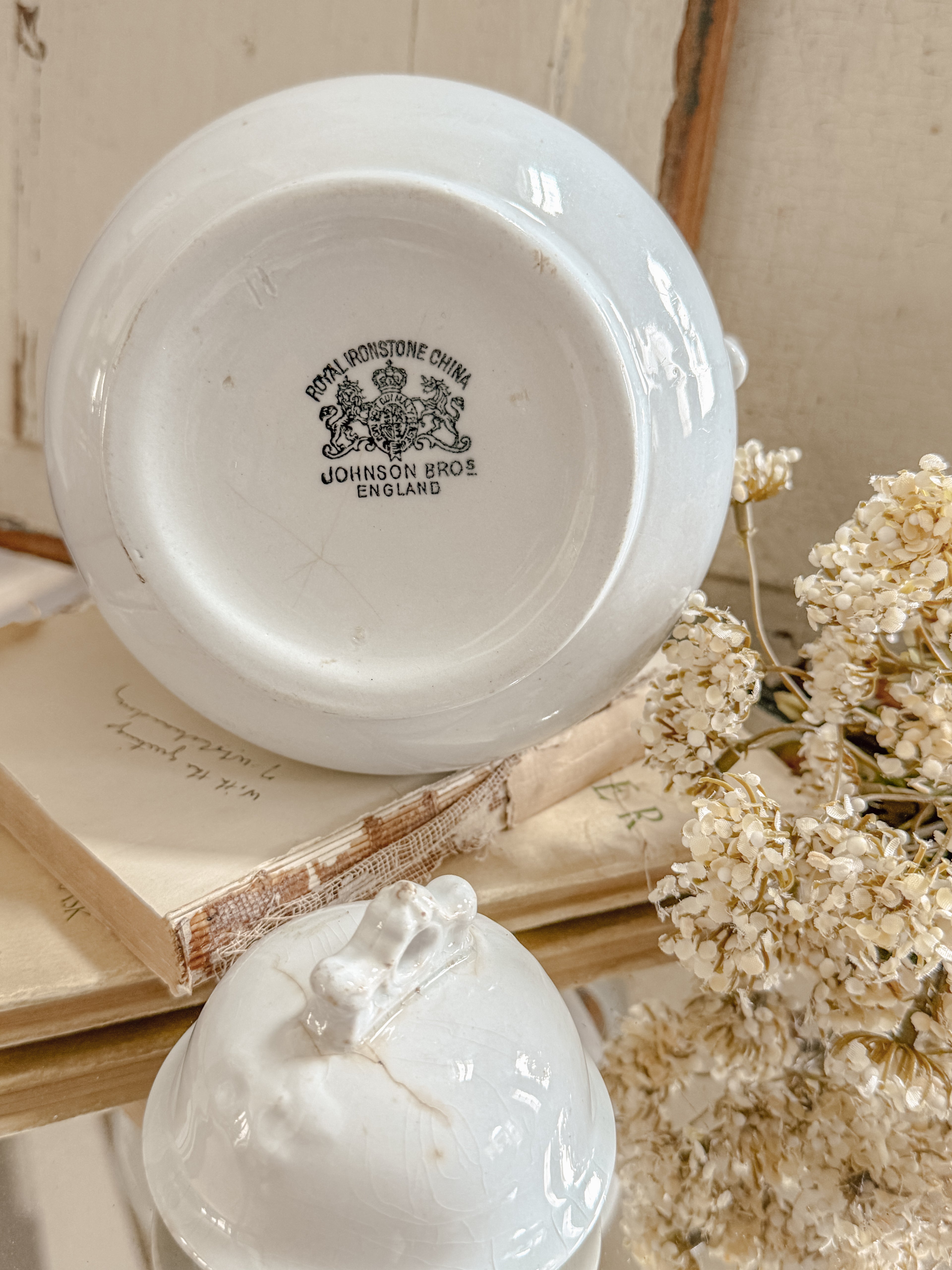 Vintage Ironstone Sugar Bowl w/Lid