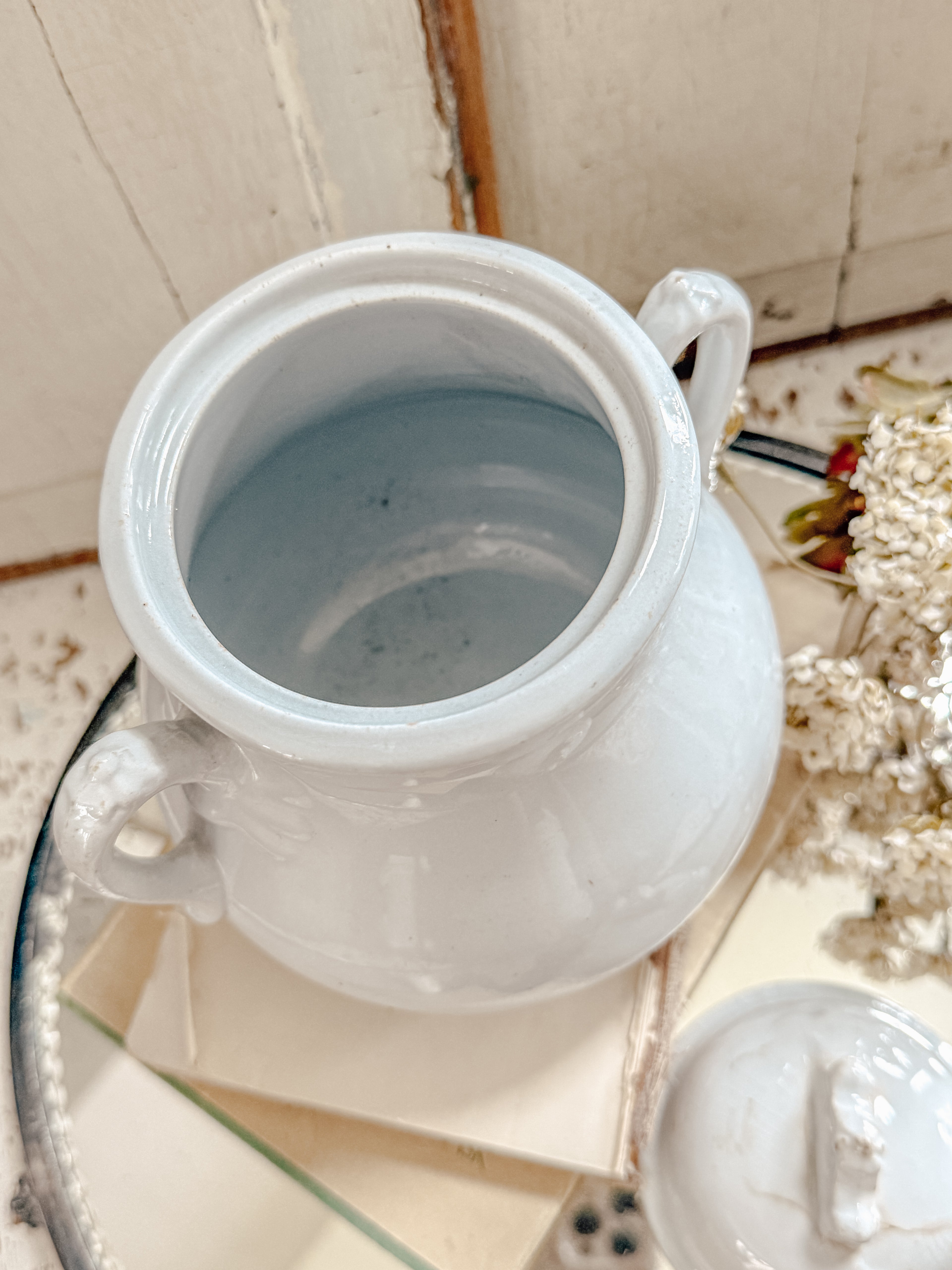 Vintage Ironstone Sugar Bowl w/Lid