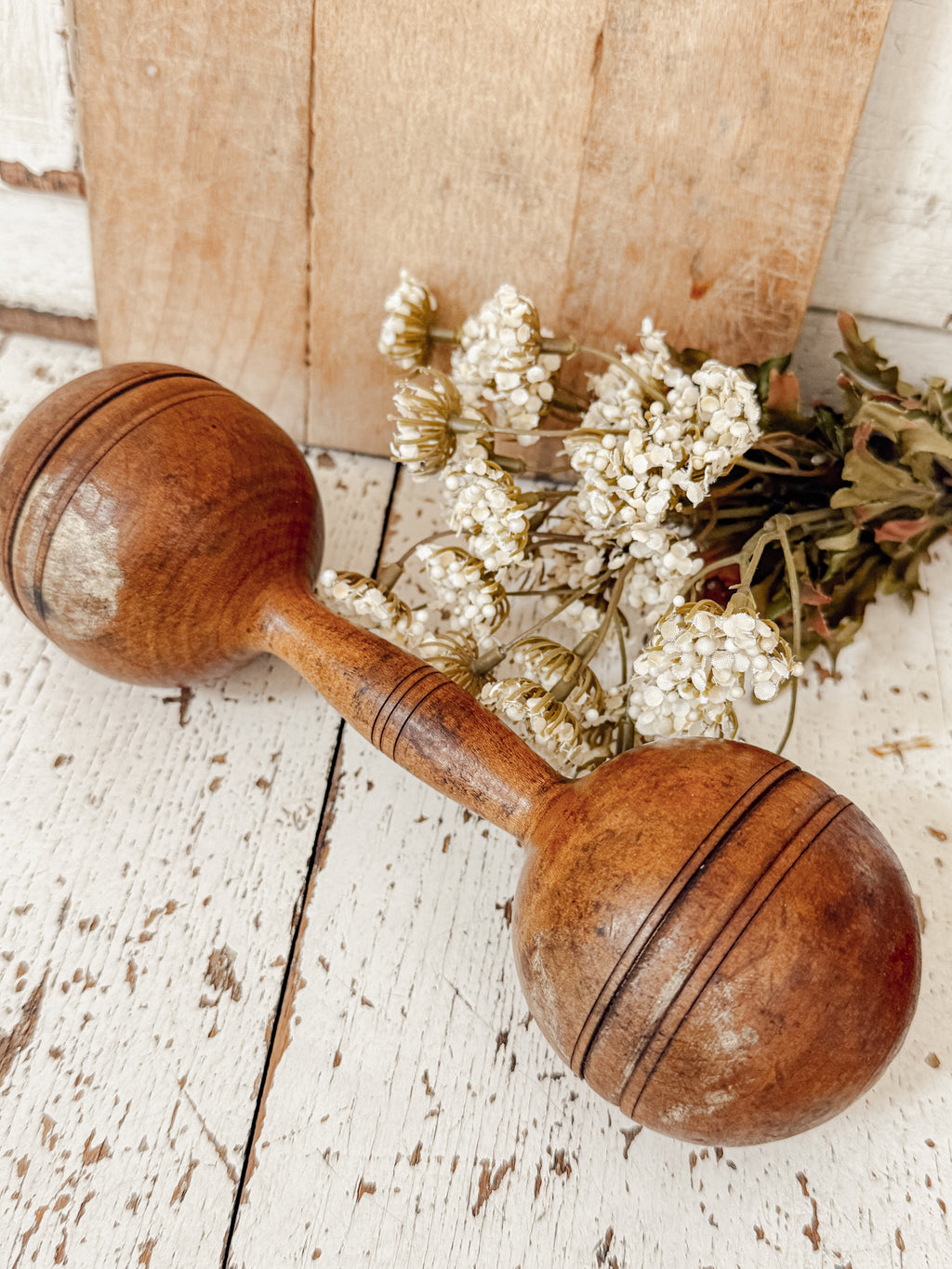 Late 1800’s wood dumbbell
